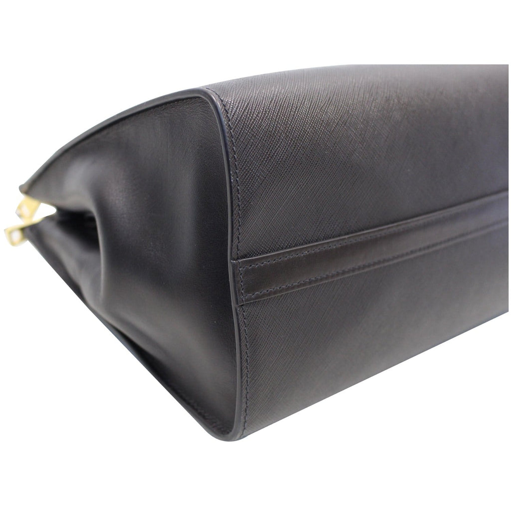 PRADA Paradigme Saffiano Leather Tote Shoulder Bag Black