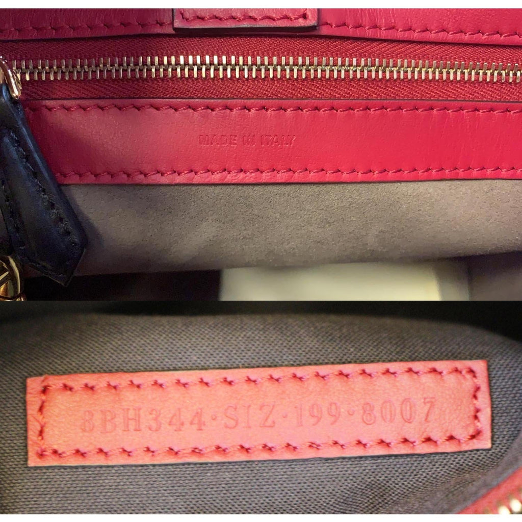 FENDI Runway Leather Tote Shoulder Bag Red