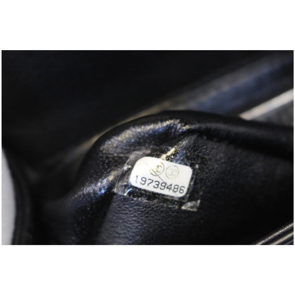 CHANEL Mini Boy Galuchat Stingray Flap Bag Black Silver