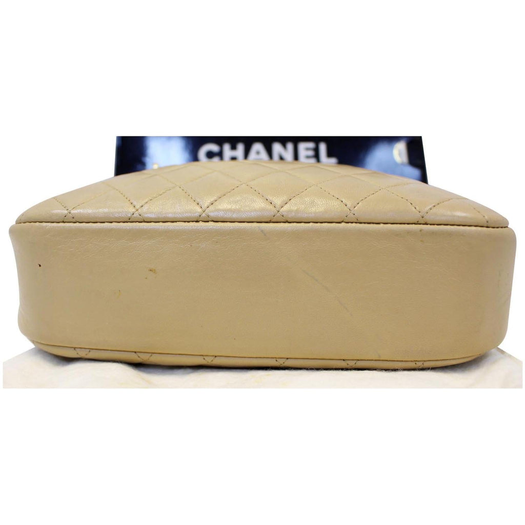 CHANEL Beige Lambskin Leather Camera Shoulder Bag - 15% OFF