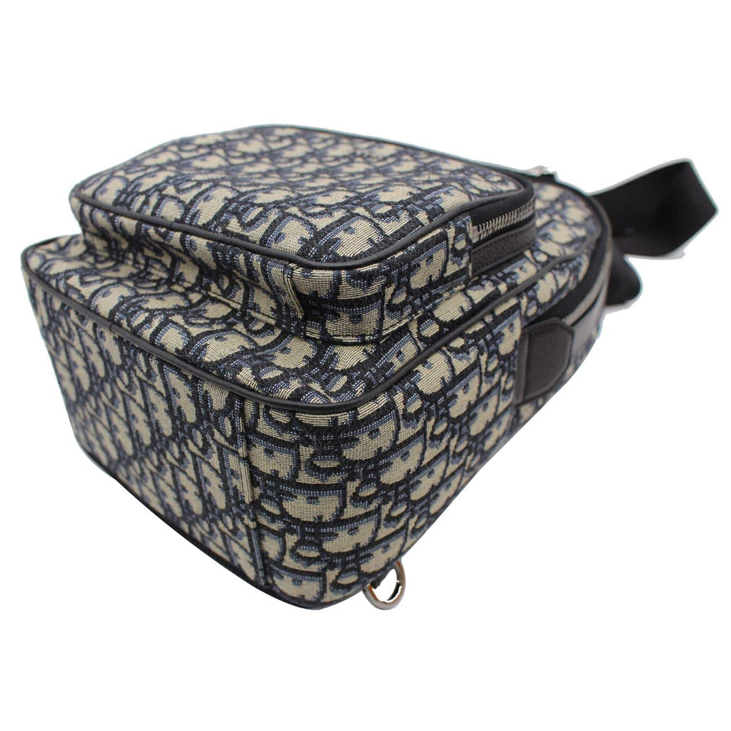 CHRISTIAN DIOR Minin Rider Oblique Jacquard Backpack Beige