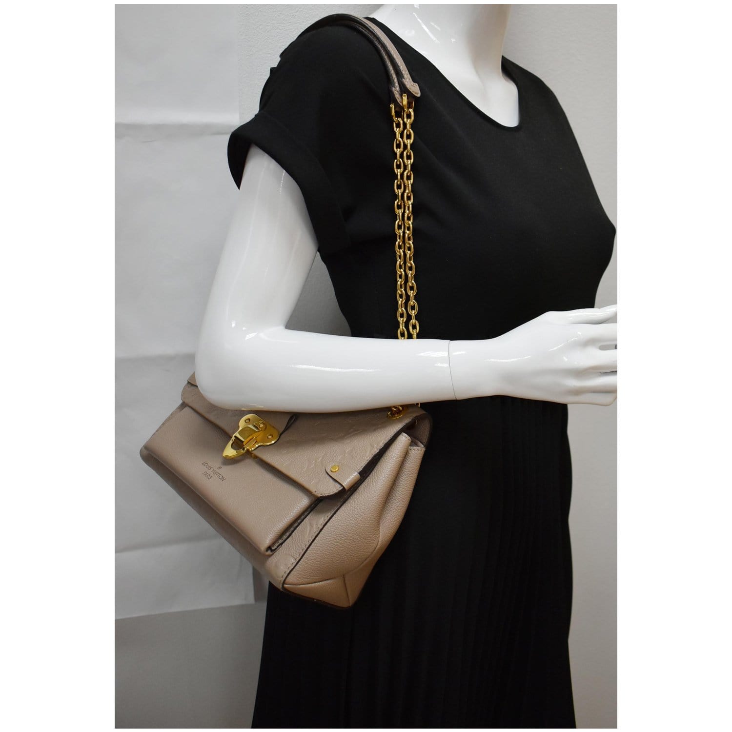 LOUIS VUITTON Vavin MM Monogram Empreinte Shoulder Bag Taupe