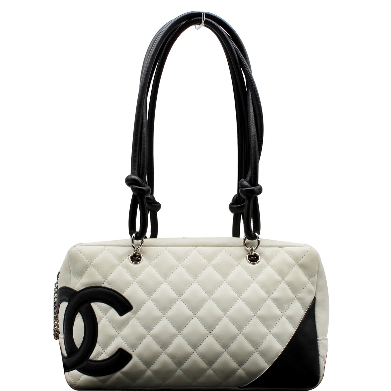 CHANEL Cambon Ligne Quilted Leather Bowler Tote Bag White - 10% OFF