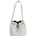Chanel CC Drawstring Medium Perforated Caviar Bucket Bag White - 15% OFF