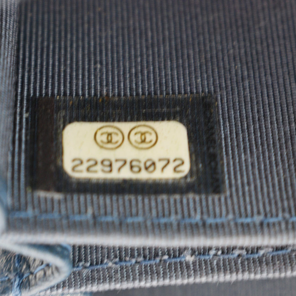 CHANEL Caviar Quilted Small Zip Around Wallet Blue