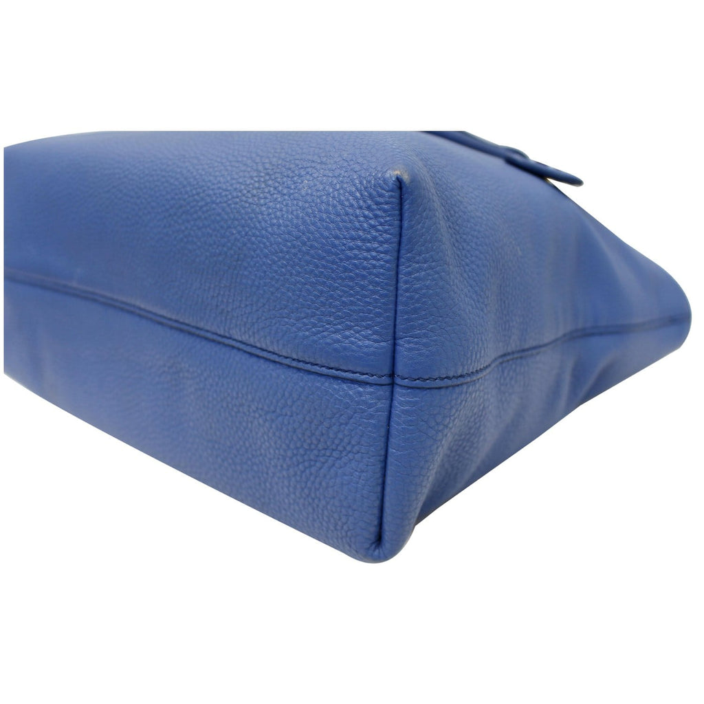 PRADA Vitello Phenix Leather Tote Bag Blue