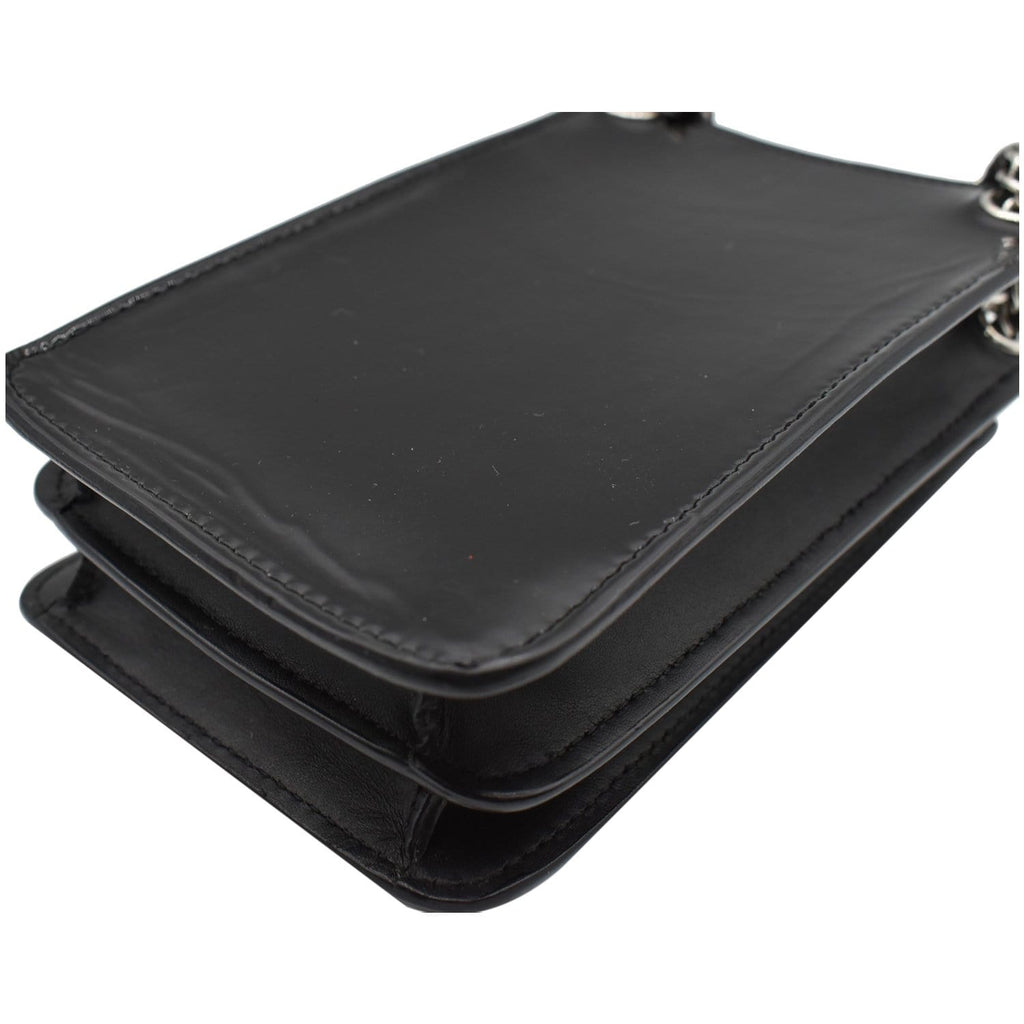 CHANEL O-Phone Holder Patent Leather Crossbody Bag Black