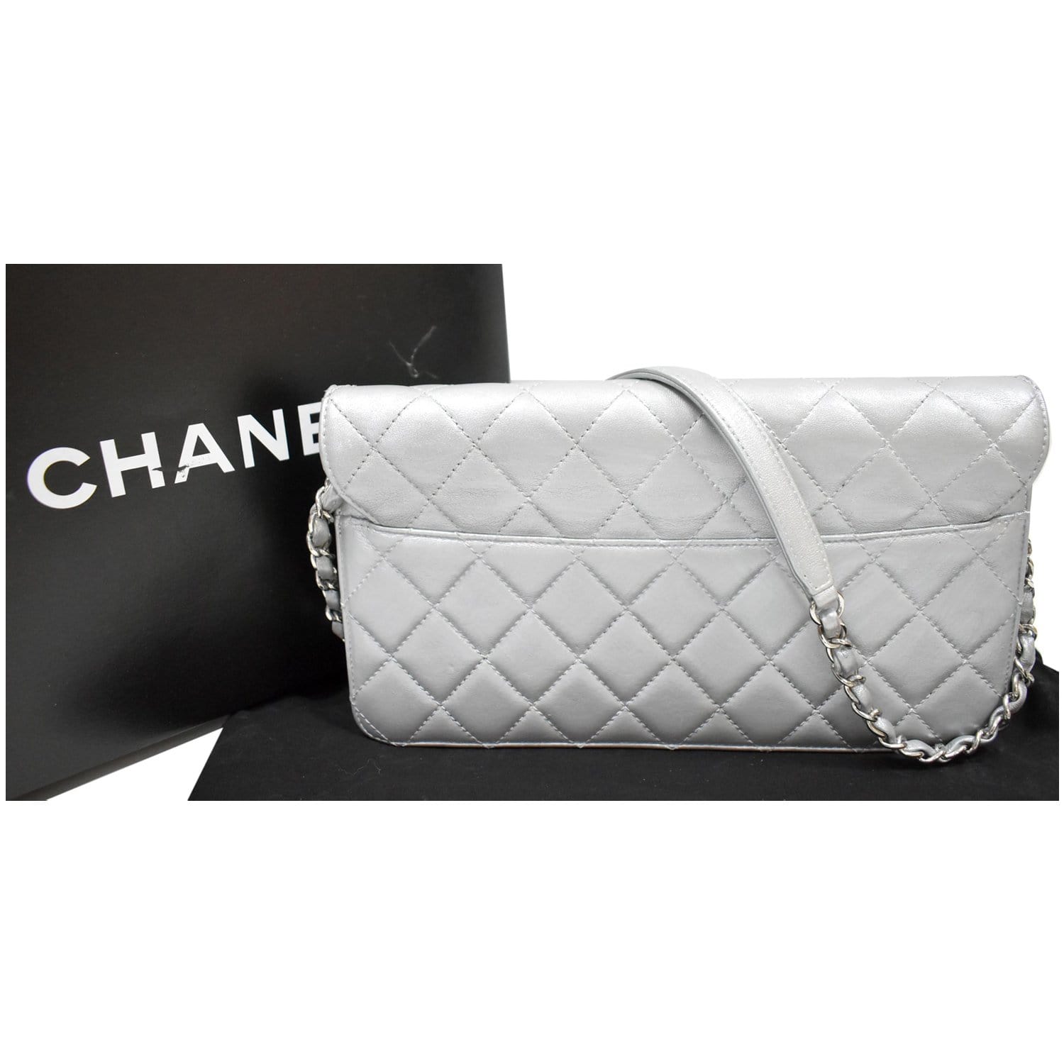 CHANEL Beauty Lock Mini Flap Quilted Sheepskin Leather Shoulder Bag Silver - 10% OFF