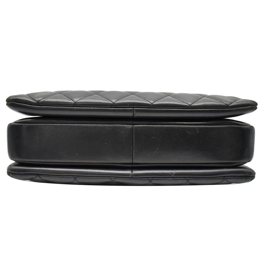 CHANEL Trendy CC Large Flap Quilted Lambskin Leather Shoulder Bag Black
