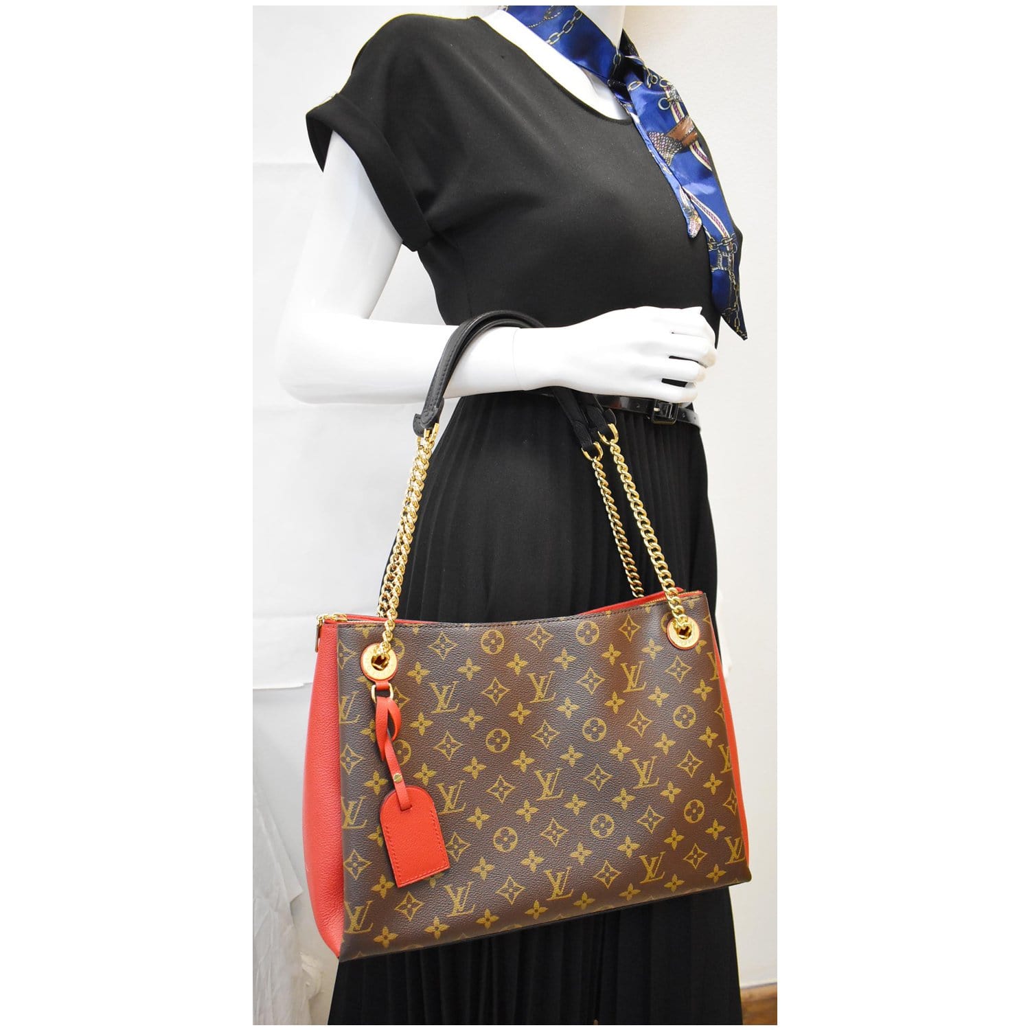 LOUIS VUITTON Surene MM Monogram Canvas Shoulder Bag Cerise