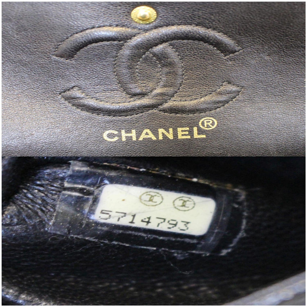 CHANEL Double Flap Small Caviar Leather Shoulder Bag Black