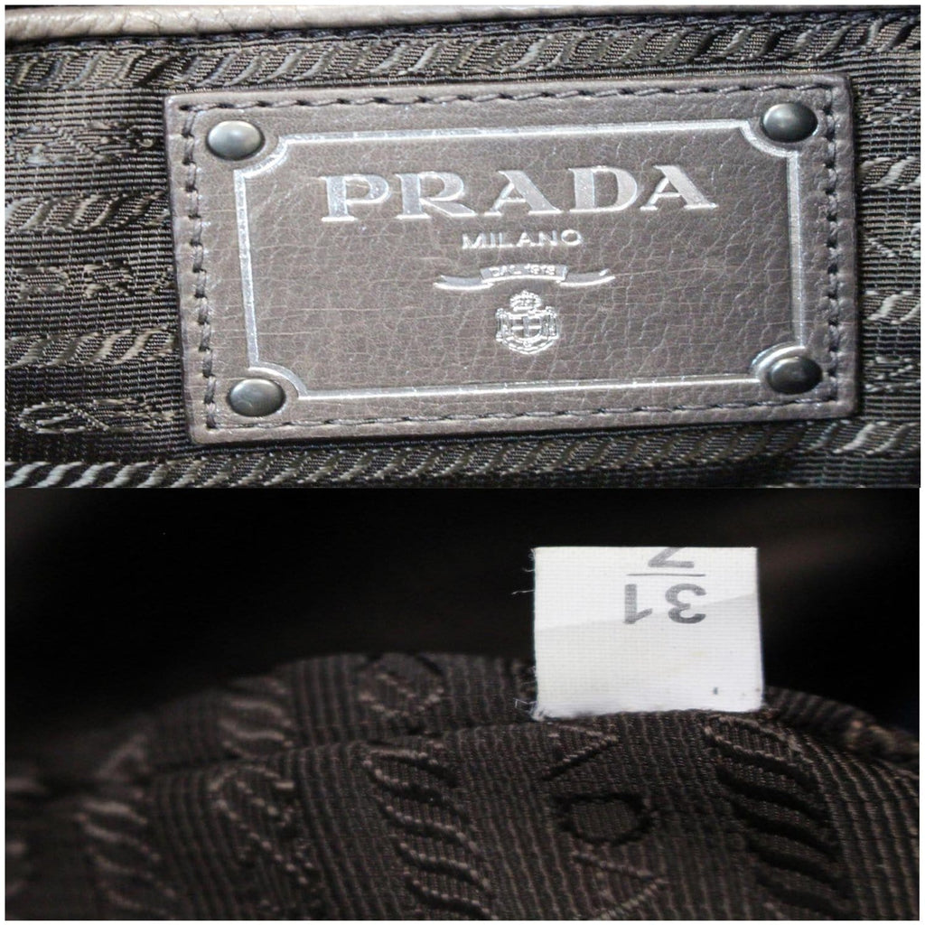 Prada Vitello Daino Leather Large Tote Bag Brown