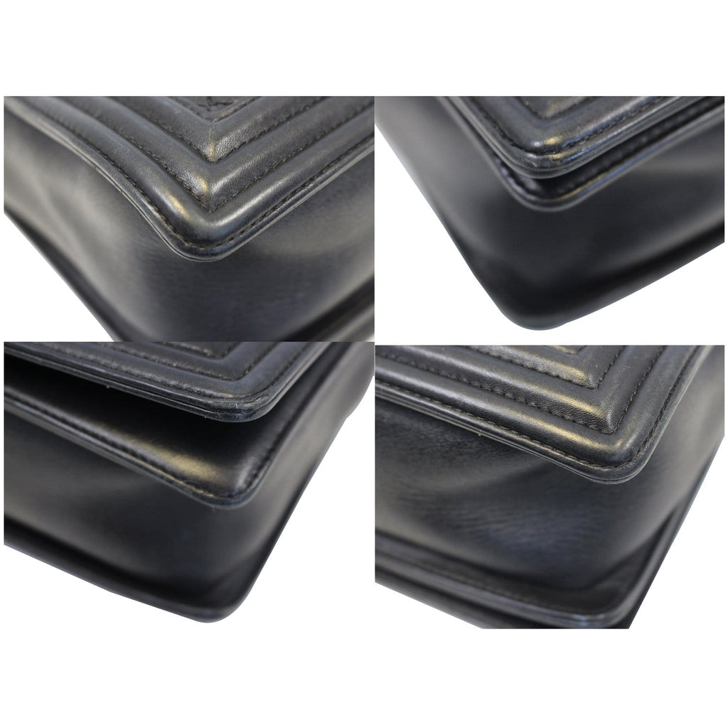 CHANEL Large Boy Flap Calfskin Quilted Leather Shoulder Bag Black