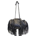 CHANEL Paris Dallas Drawstring Fringe Shoulder Bag Black