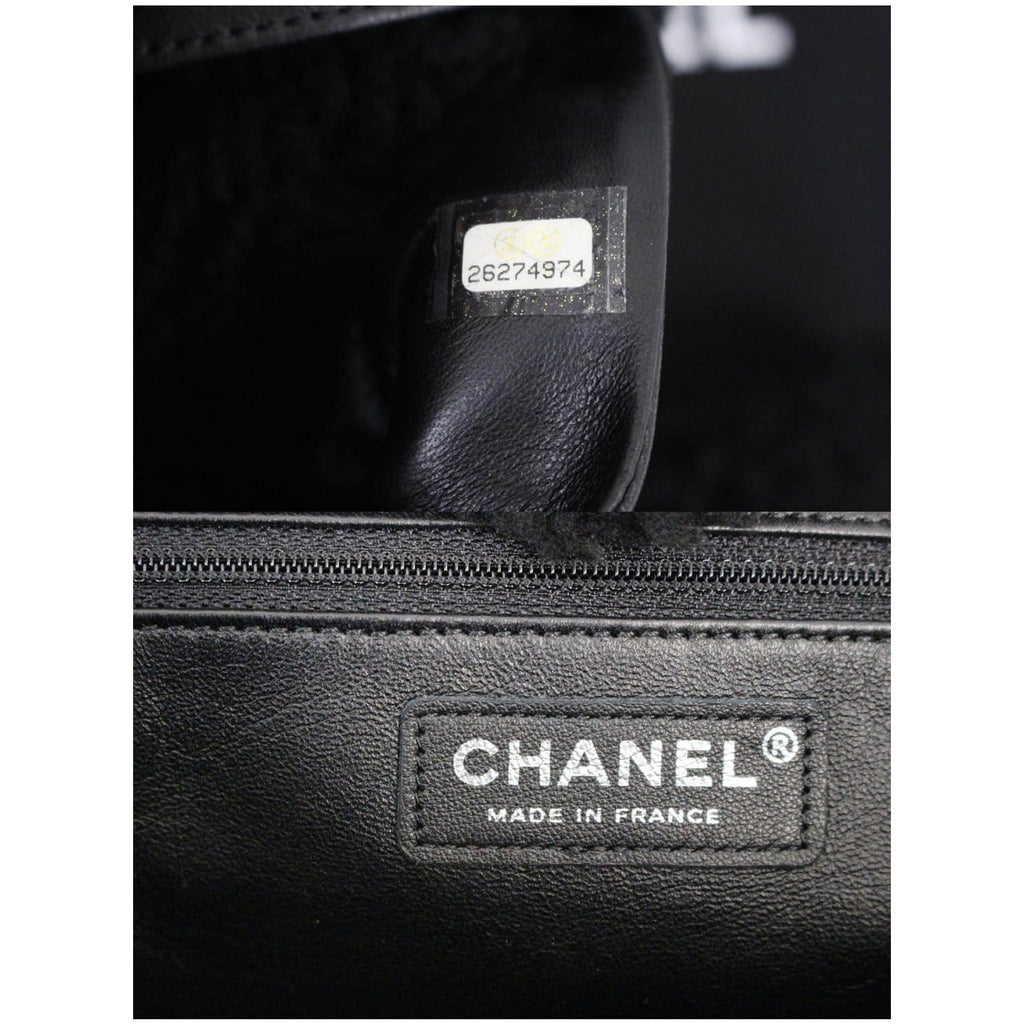 CHANEL Cozy CC Shearling and Lambskin Tote Bag Black