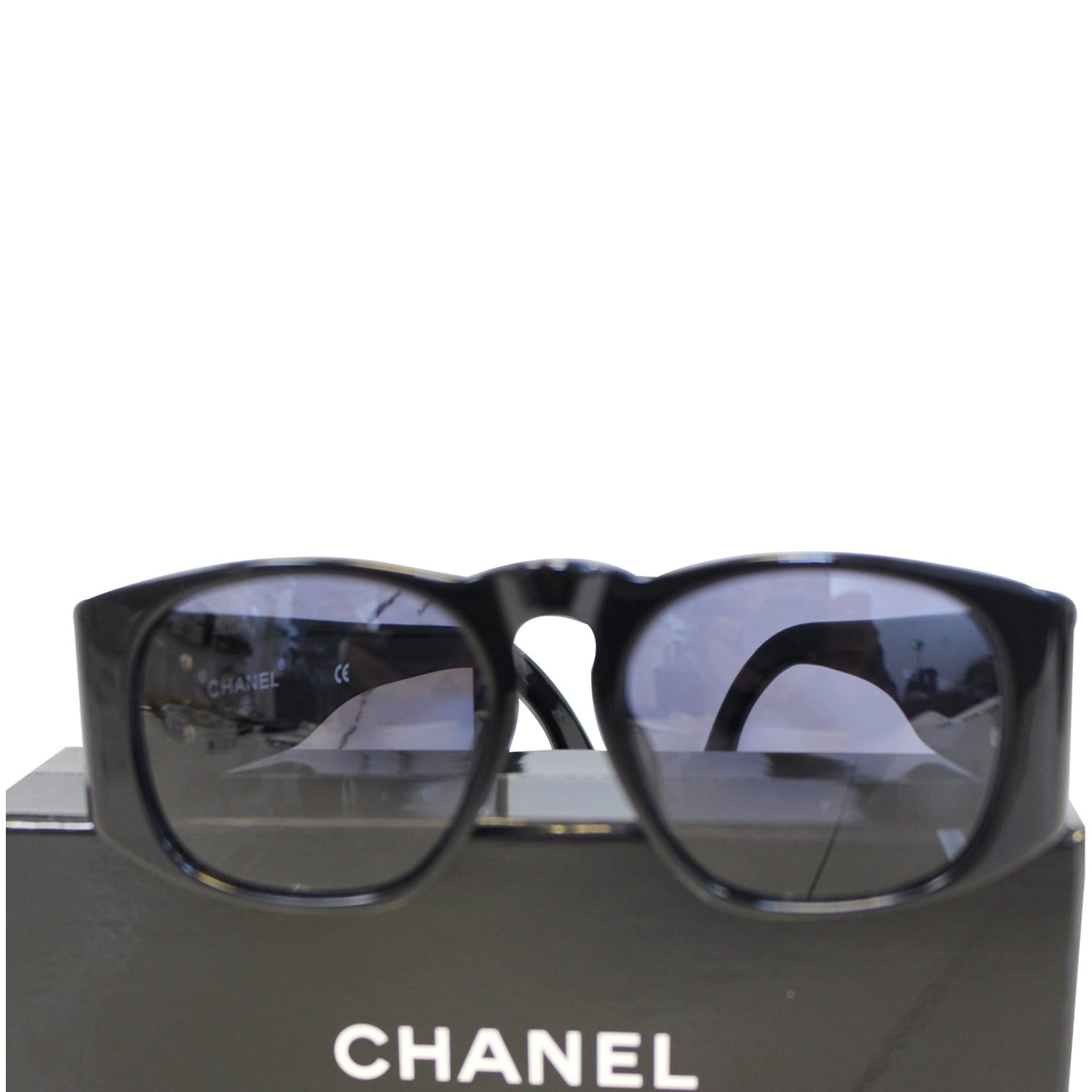 CHANEL Black Vintage Quilted Sunglasses 01450
