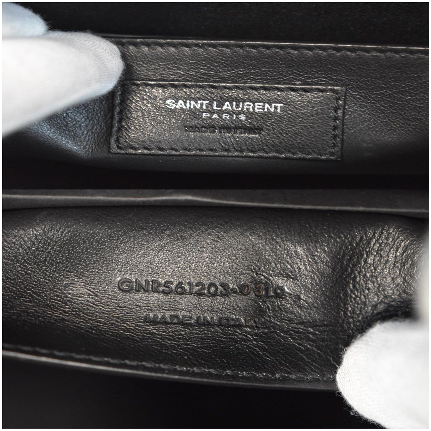 YVES SAINT LAURENT Uptown Small Canvas Leather Tote Bag Black