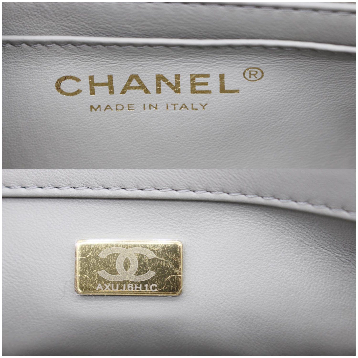 CHANEL CC Pearl Crush Mini Flap Quilted Lambskin Leather Shoulder Bag Light Grey