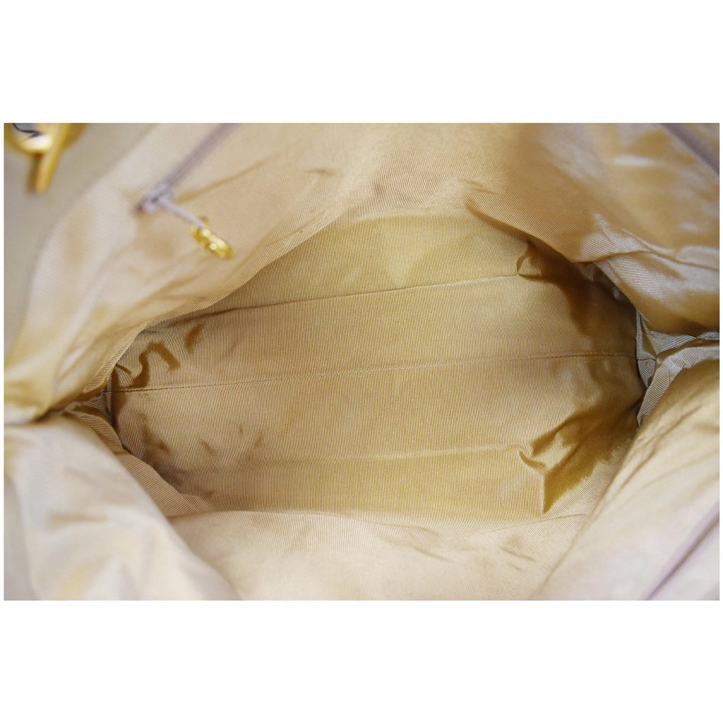 CHANEL Vintage Patent Leather Shoulder Bag Tan 3921871