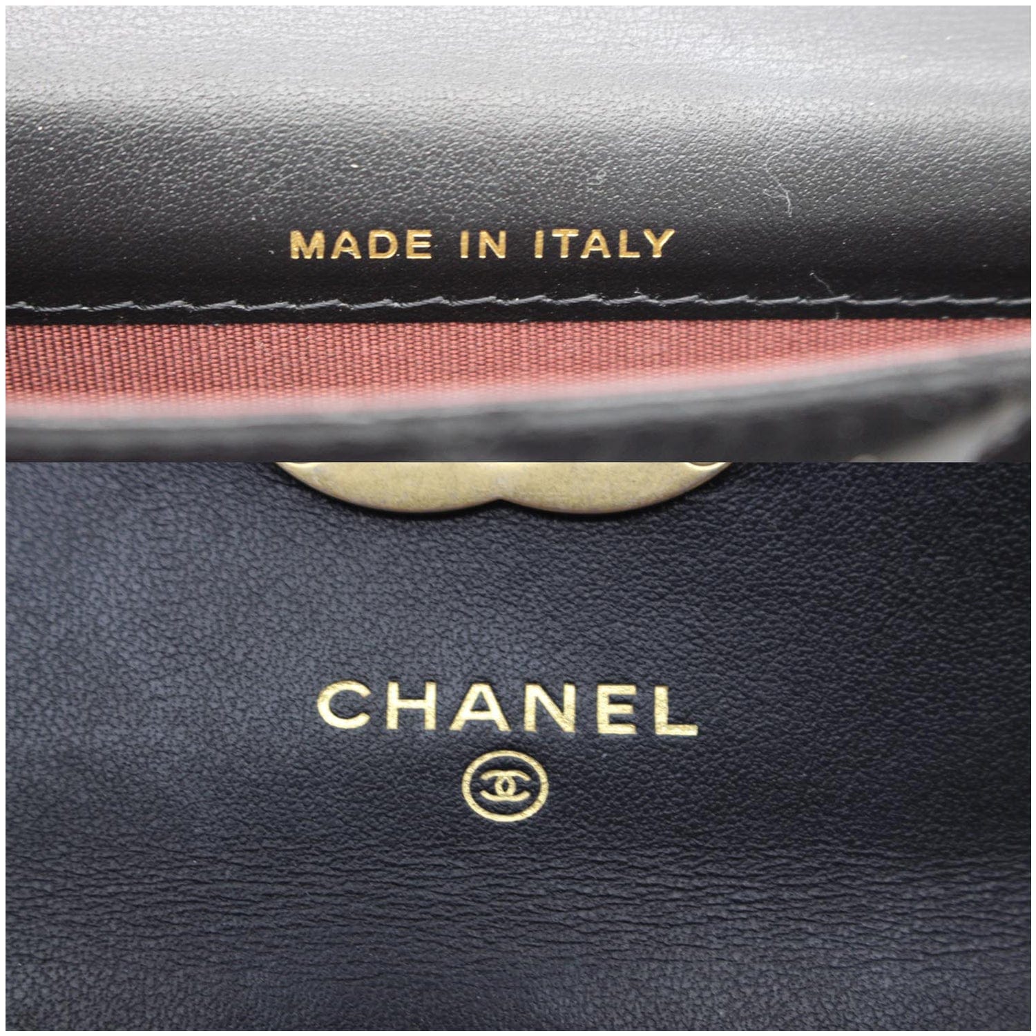 CHANEL 21A Mini Flap Coin Leather Purse Crossbody Bag Black