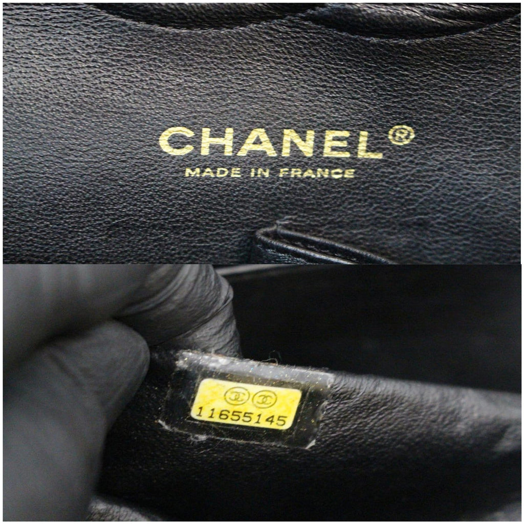 CHANEL Classic Medium Flap Caviar Leather Shoulder Bag Black