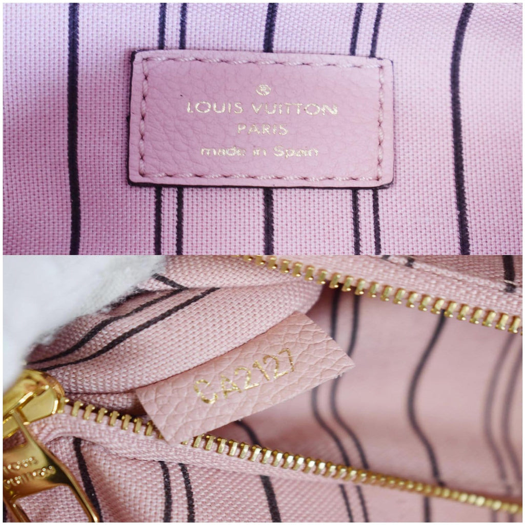 LOUIS VUITTON Sorbonne Monogram Empreinte Leather Backpack Rose Poudre