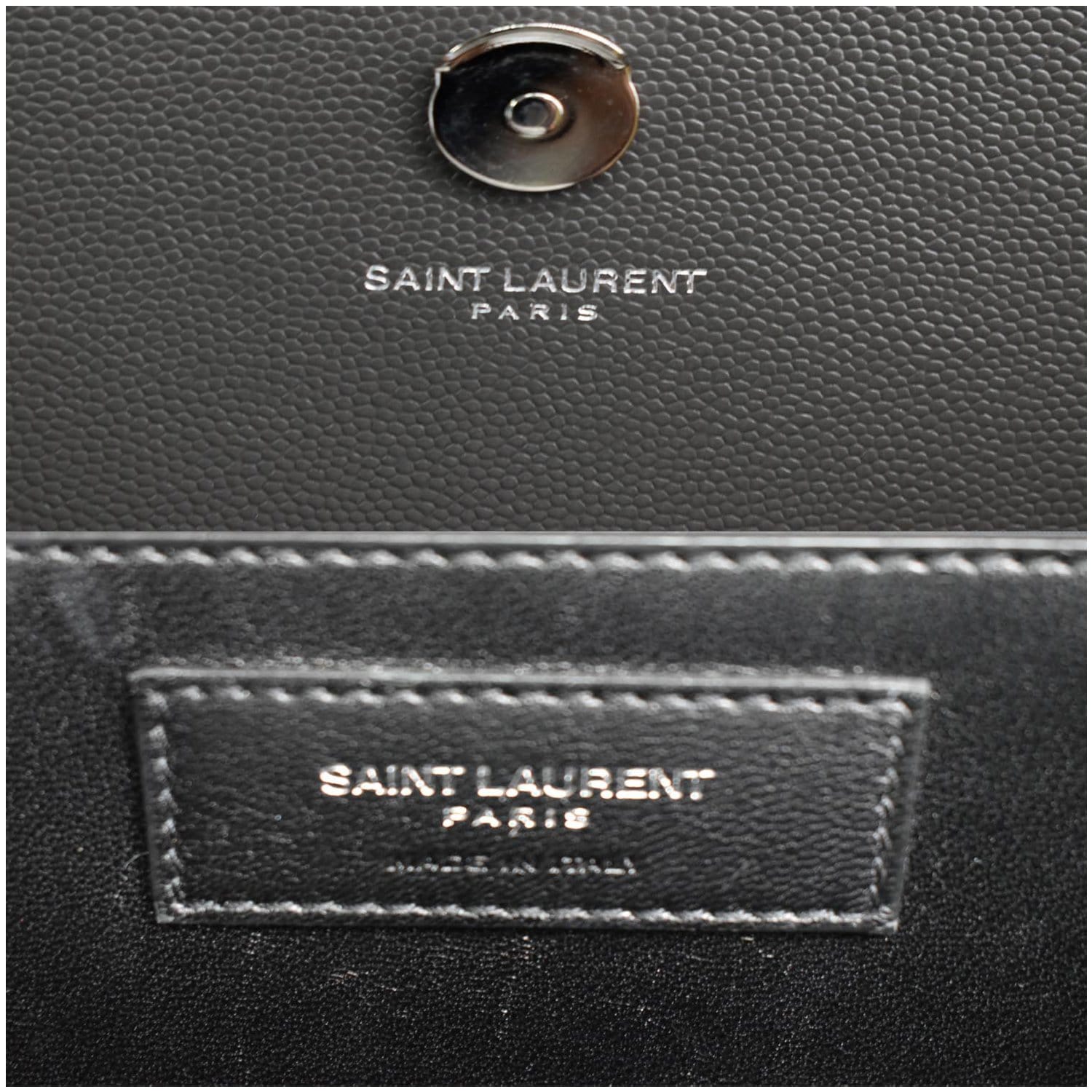 YVES SAINT LAURENT Kate Large Grain De Poudre Leather Shoulder Bag Grey