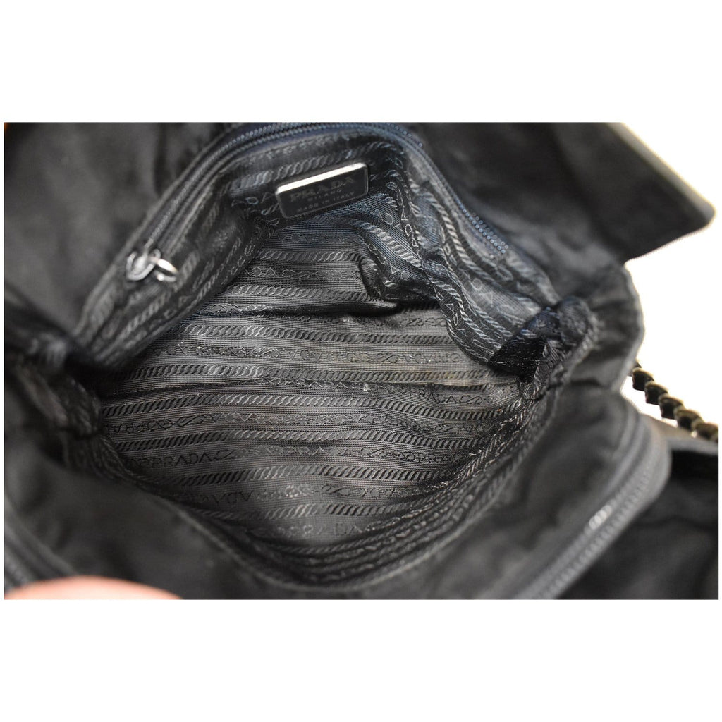 PRADA Tessuto Nylon Tote Shoulder Bag Black