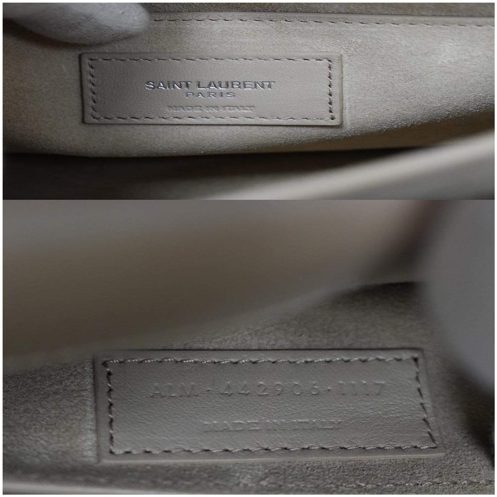 YVES SAINT LAURENT Monogram Sunset Medium Leather Shoulder Bag Beige