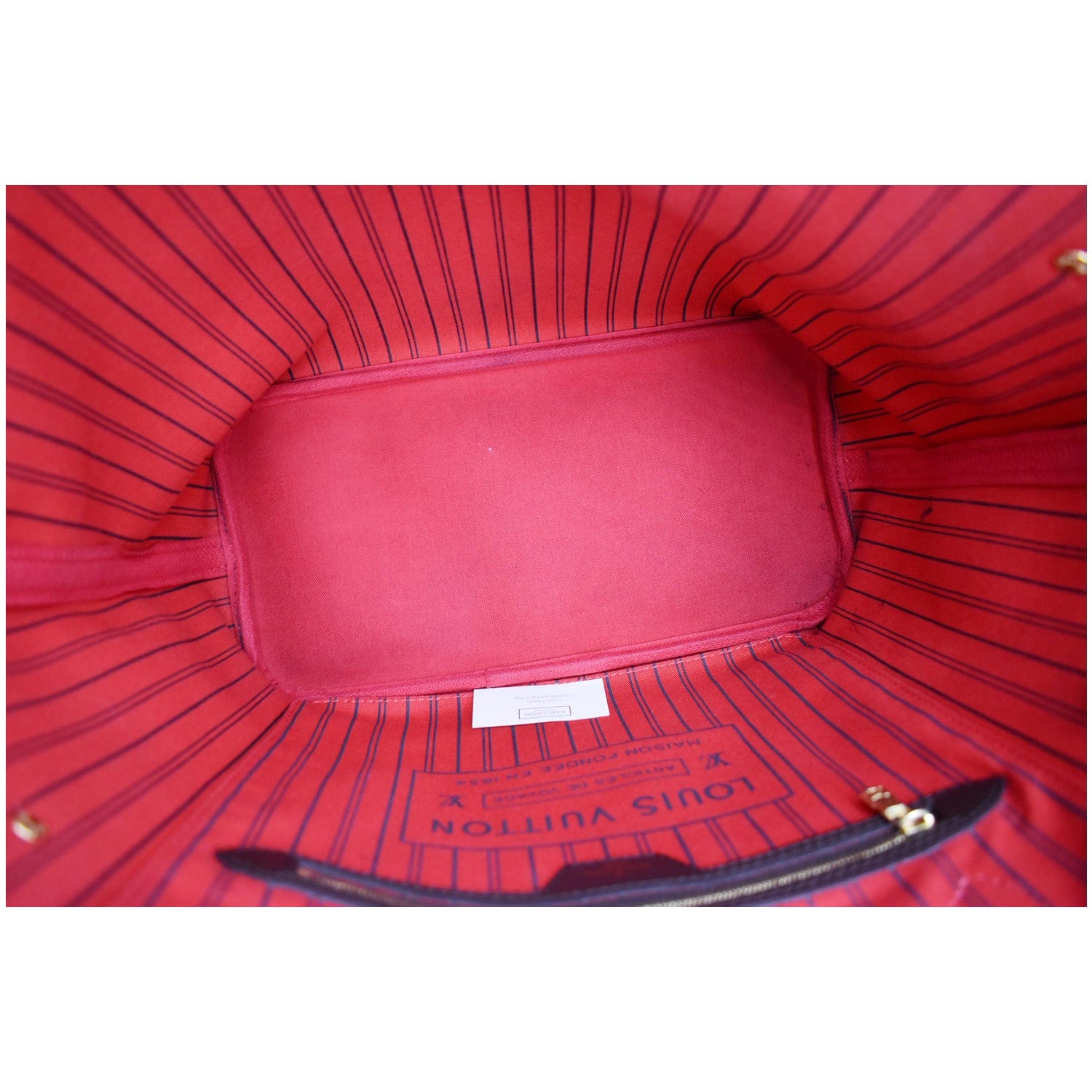 LOUIS VUITTON Neverfull MM Damier Ebene Tote Bag Brown