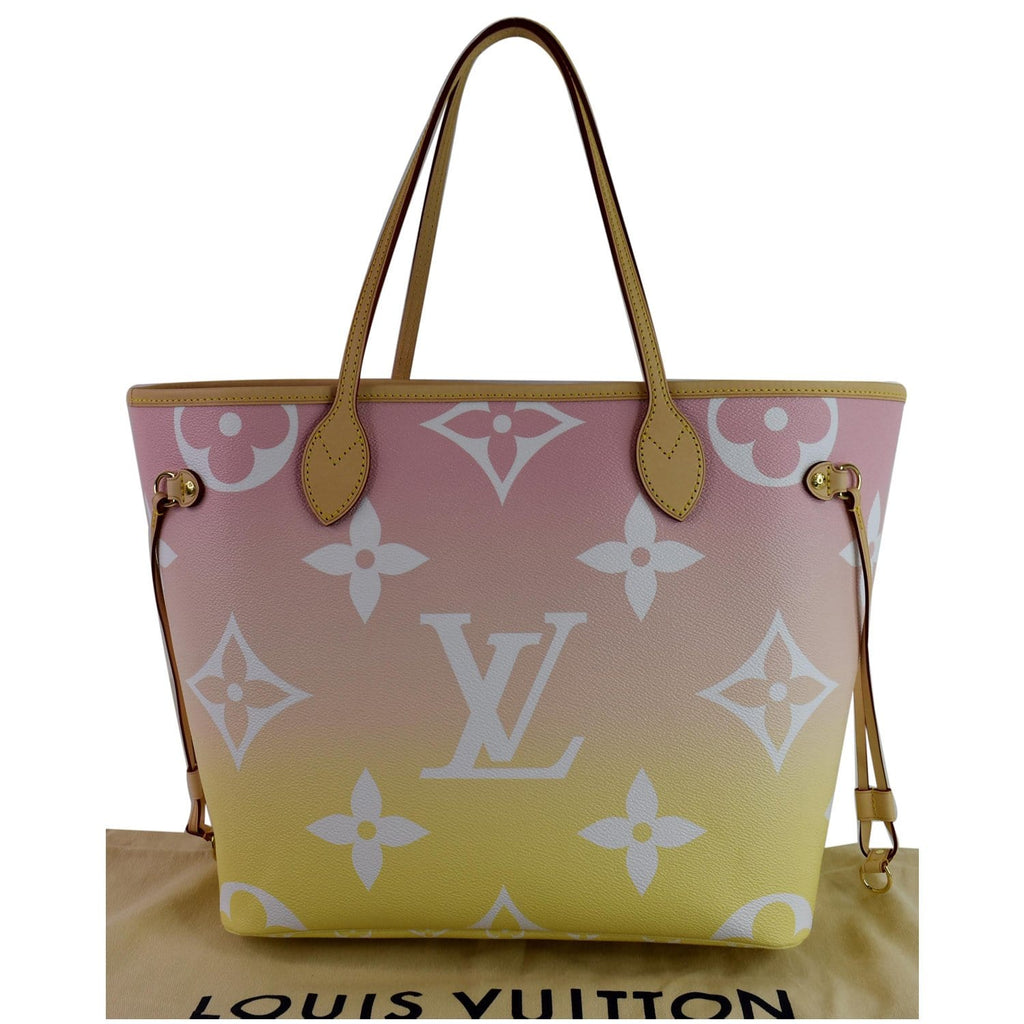 LOUIS VUITTON Neverfull MM Pool Monogram Giant Tote Shoulder Bag Light Pink