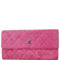 CHANEL CC Caviar Leather Long Wallet Pink - 25% OFF