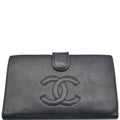 CHANEL Vintage CC Caviar Leather Bifold Wallet Black