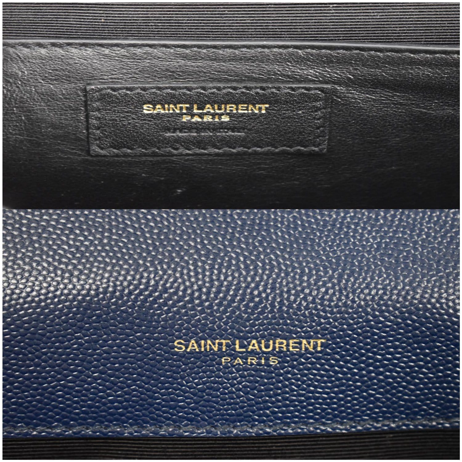 YVES SAINT LAURENT Envelope Chain Medium Leather Shoulder Bag Blue