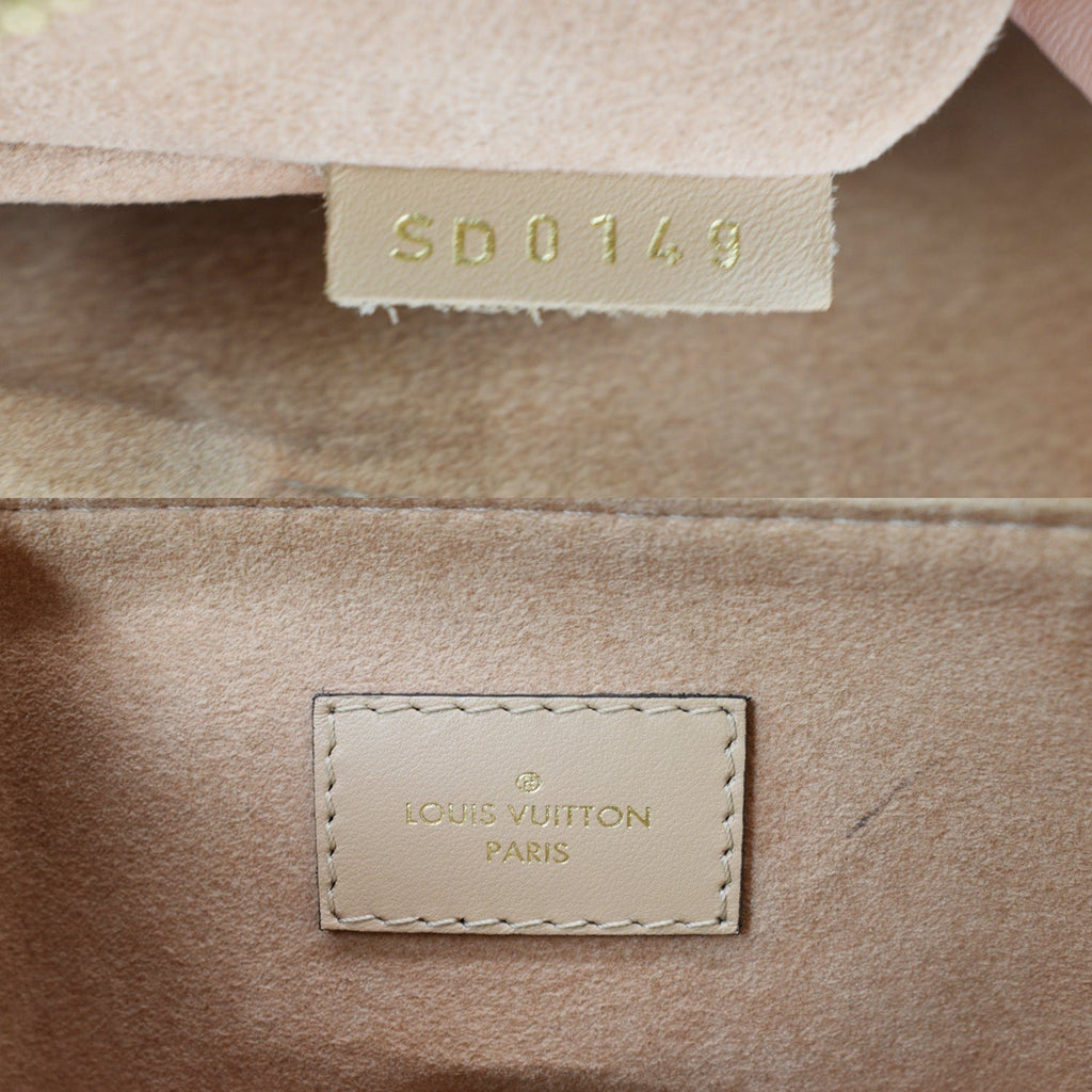 LOUIS VUITTON V MM Monogram Empreinte Tote Shoulder Bag Rose