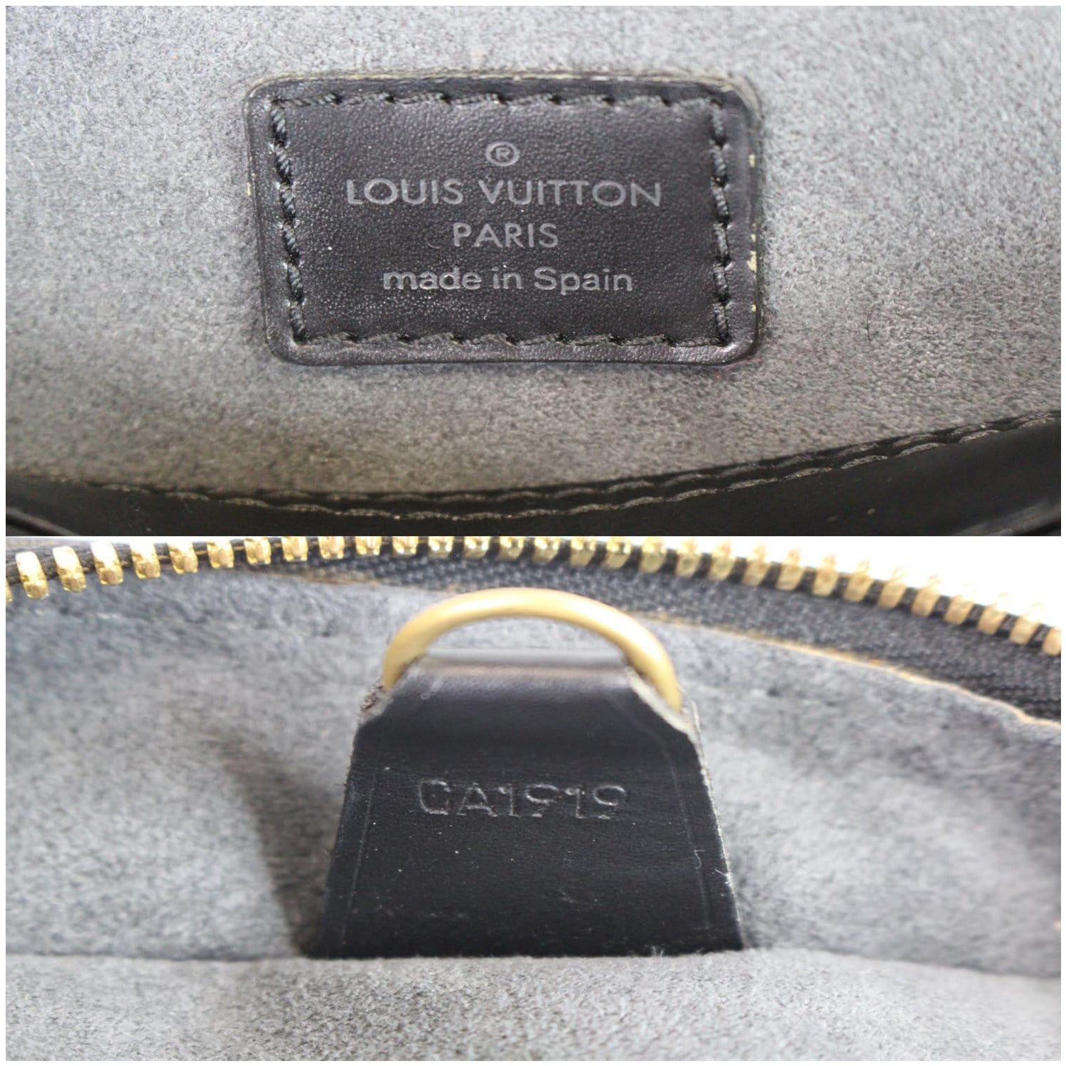 LOUIS VUITTON Voltaire Black Epi Leather Shoulder Bag Black