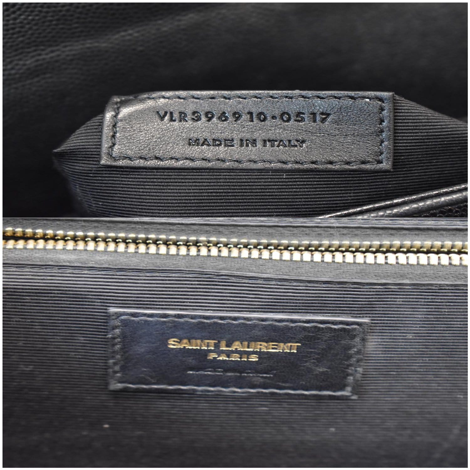 YVES SAINT LAURENT Large Envelope Grain De Poudre Chain Shoulder Bag Black