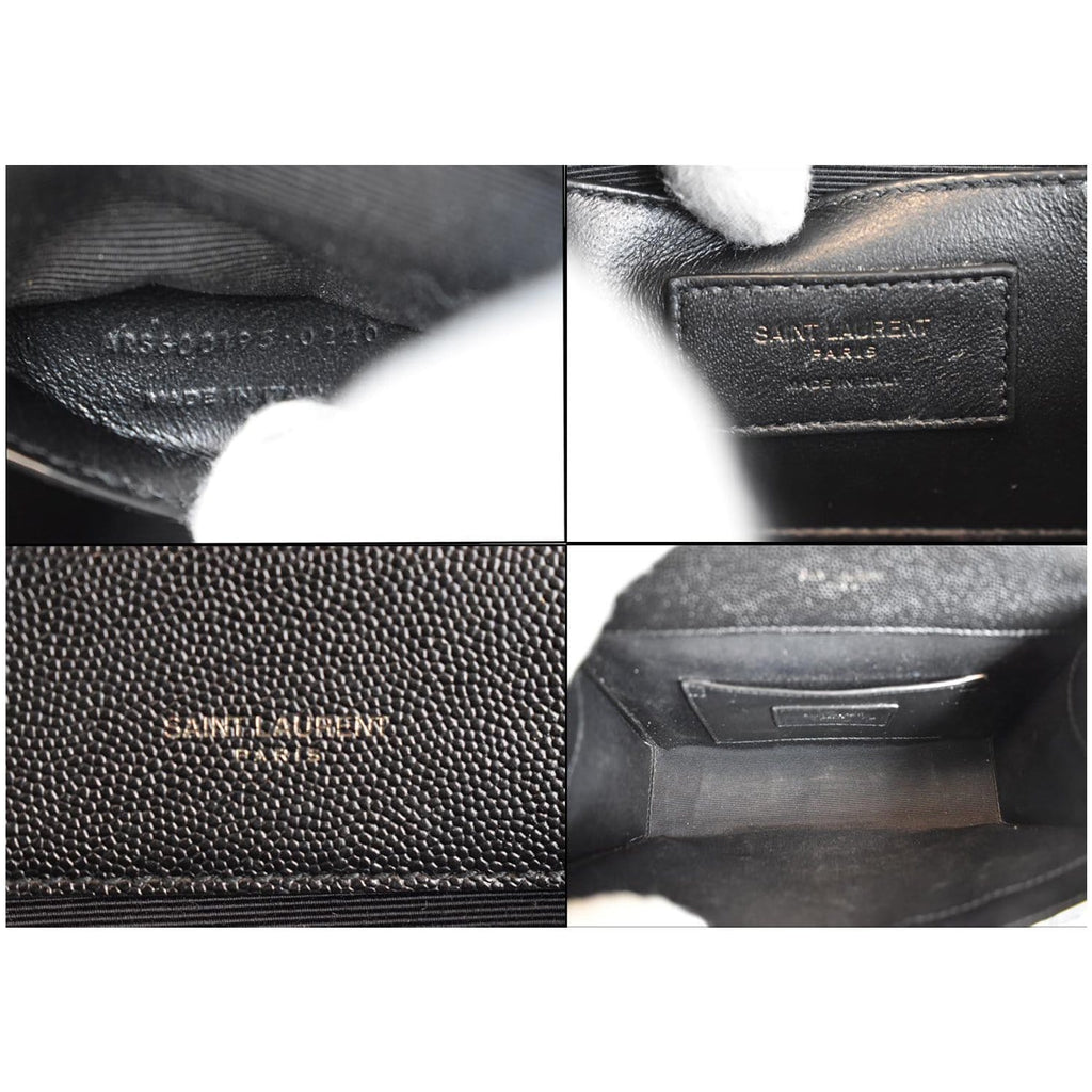YVES SAINT LAURENT Small Envelope Matelassé Leather Shoulder Bag Black