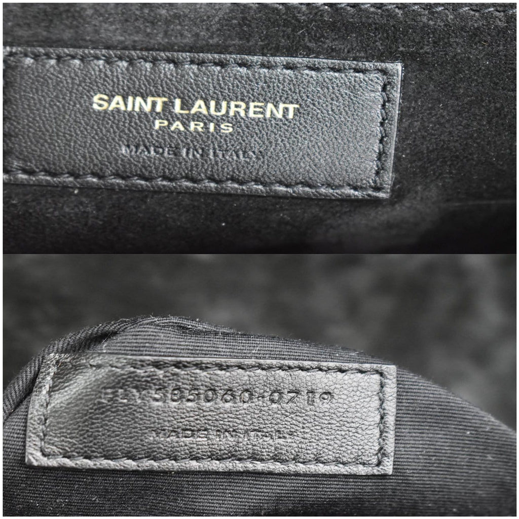 YVES SAINT LAURENT Le Carre Patent Leather Shoulder Bag Black - Final Sale