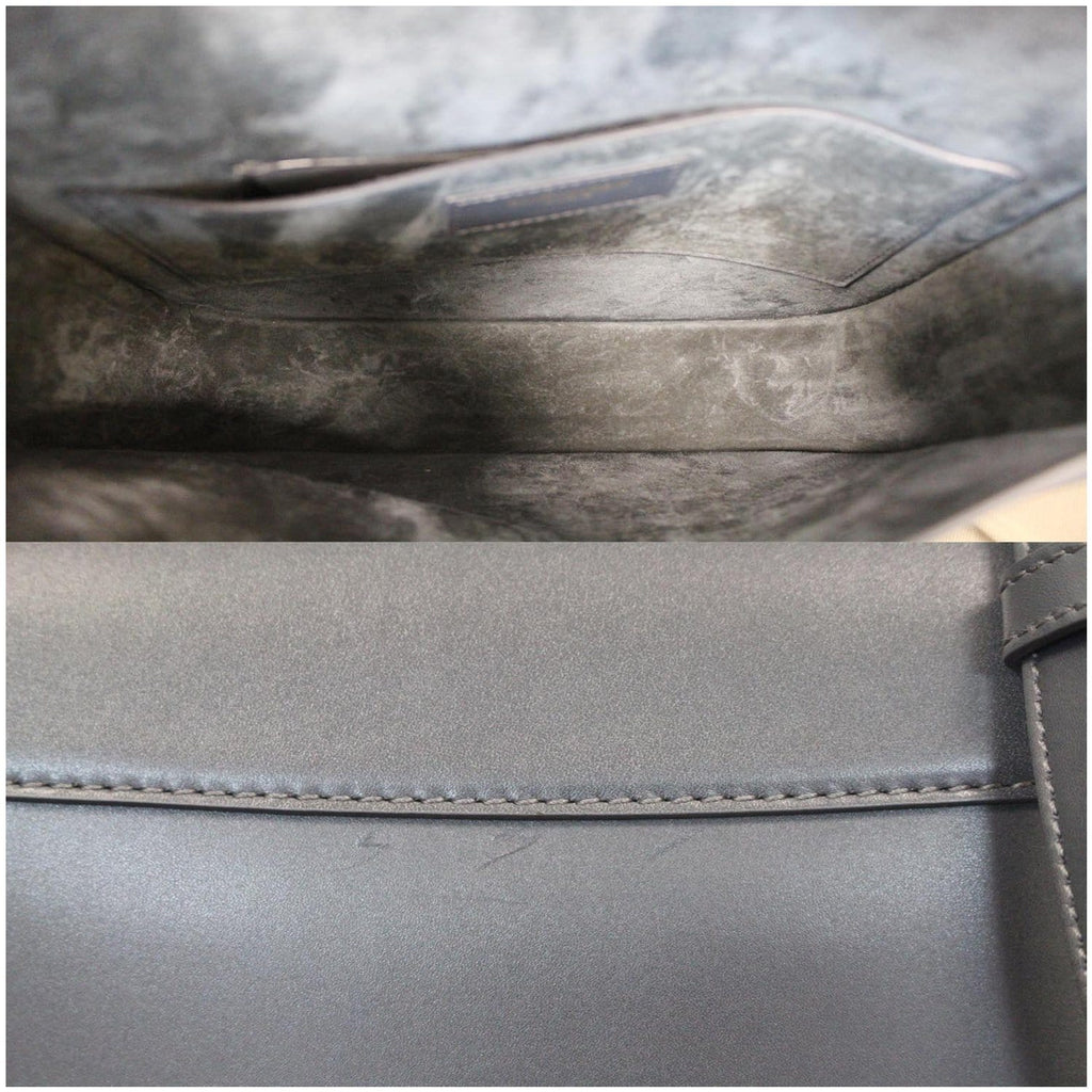 YVES SAINT LAURENT Betty Smooth Leather Shoulder Bag Grey - Last Call