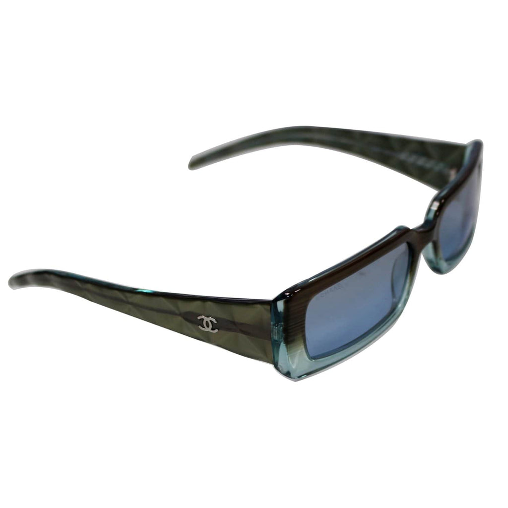 CHANEL Quilted Crystal CC Logo Gradient Tint Sunglasses 5046