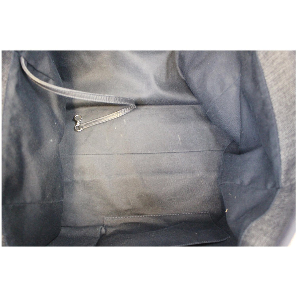 CHANEL Deauville Large Denim Shopping Tote Bag Dark Blue