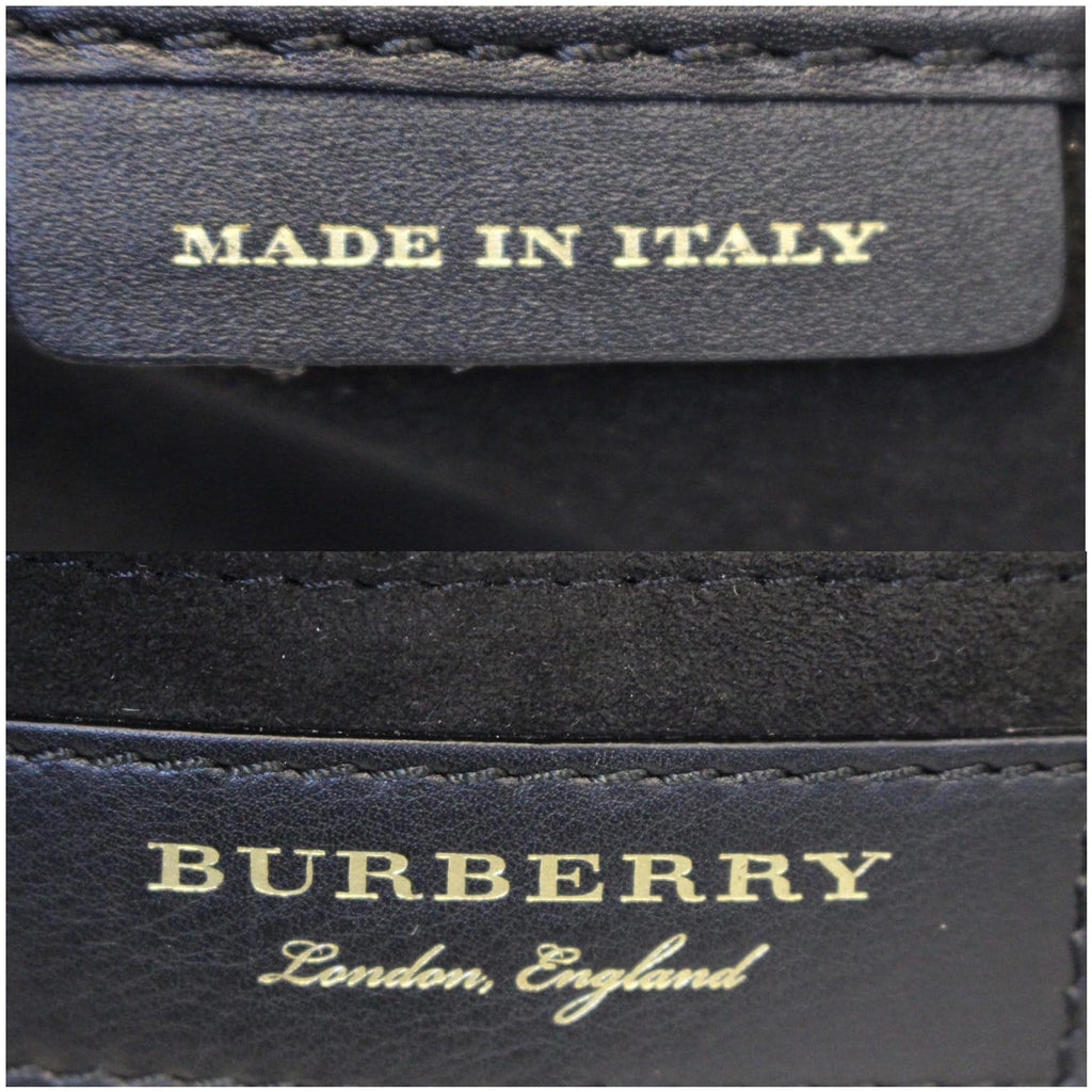 BURBERRY The Medium Buckle Suede and Snakeskin Tote Shoulder Bag Black