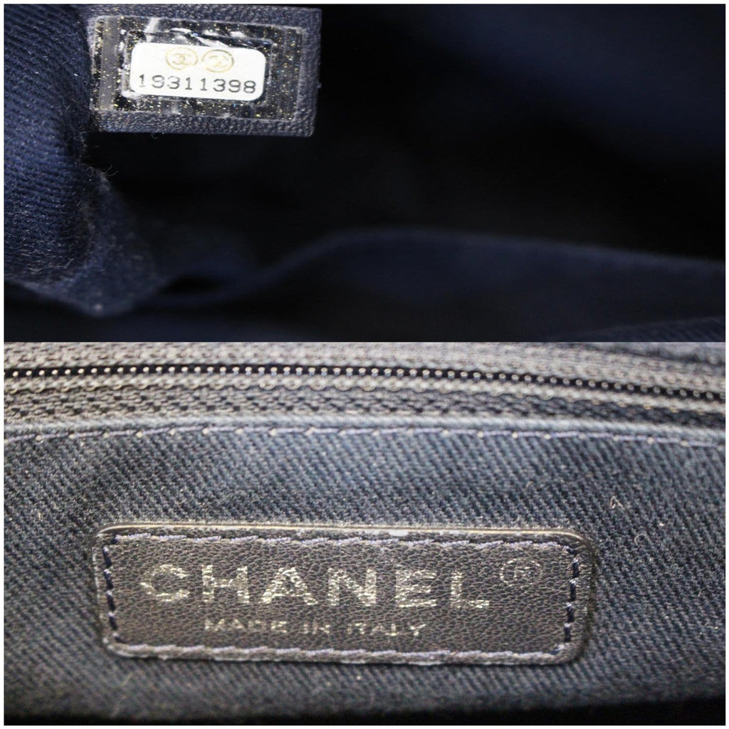 CHANEL CC Shopping Large Tote Shoulder Bag Denim