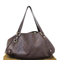 GUCCI Abbey Medium Leather Tote Shoulder Bag Dark Brown