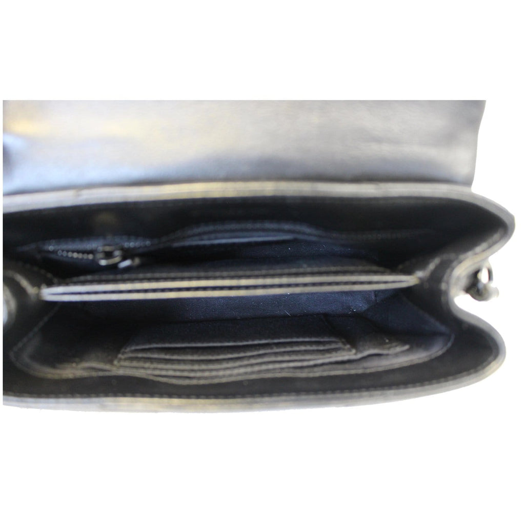 YVES SAINT LAURENT Matelasse Loulou Monogram Calfskin Shoulder Bag Black