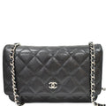 CHANEL Wallet on Chain Caviar Leather Crossbody Bag Black
