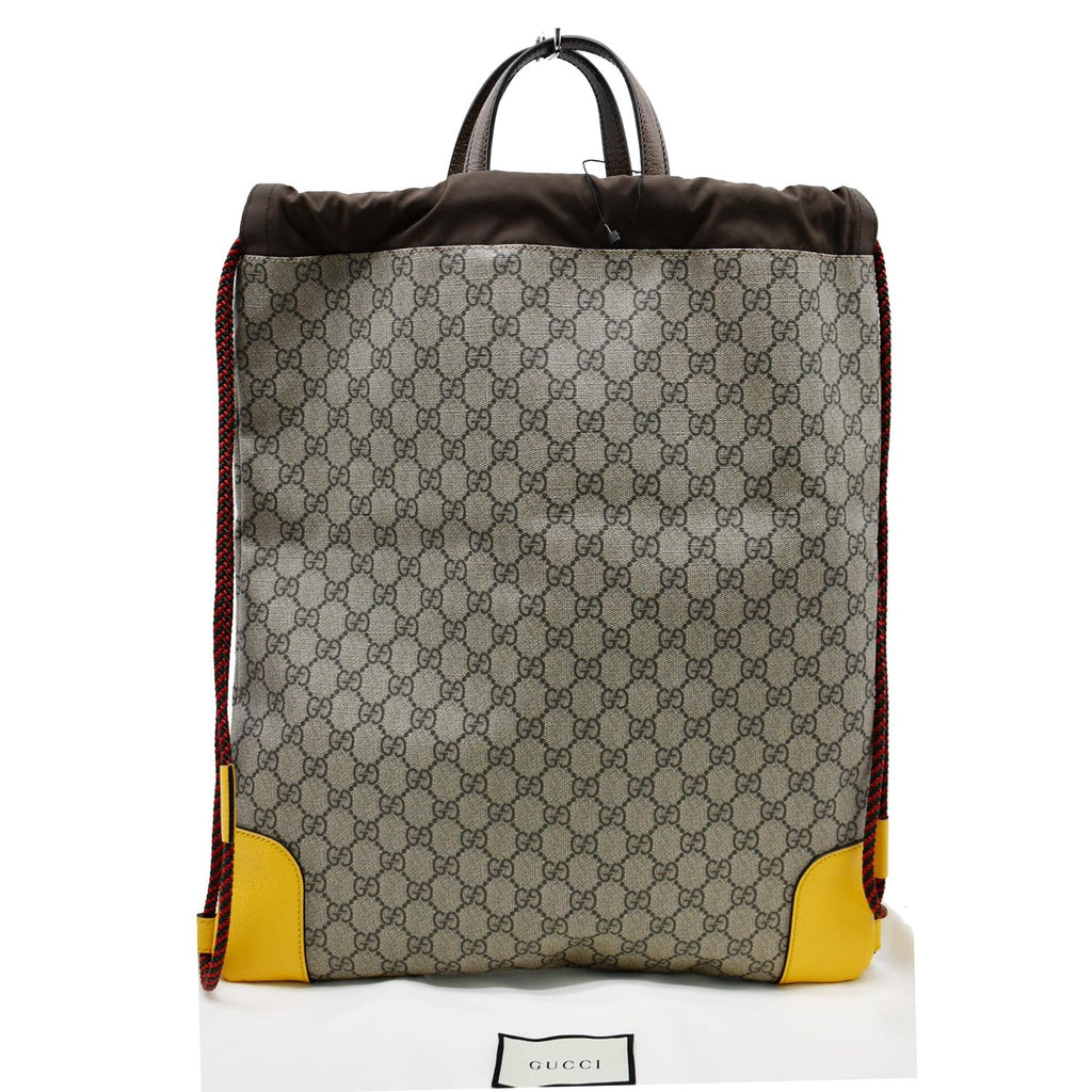 GUCCI Neo Vintage Drawstring GG Supreme Canvas Backpack Bag Beige 473872 - 10% OFF