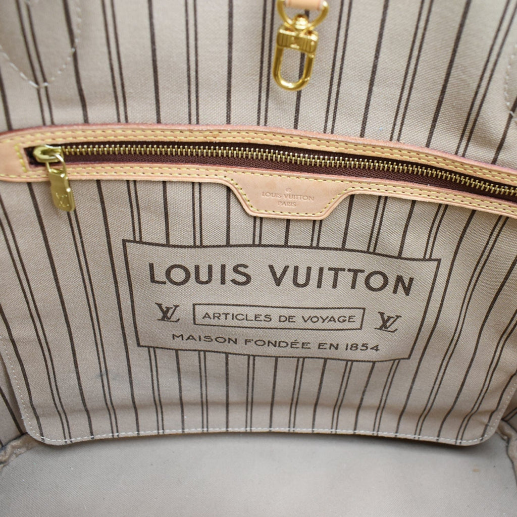 LOUIS VUITTON Neverfull MM Monogram Canvas Tote Bag Brown
