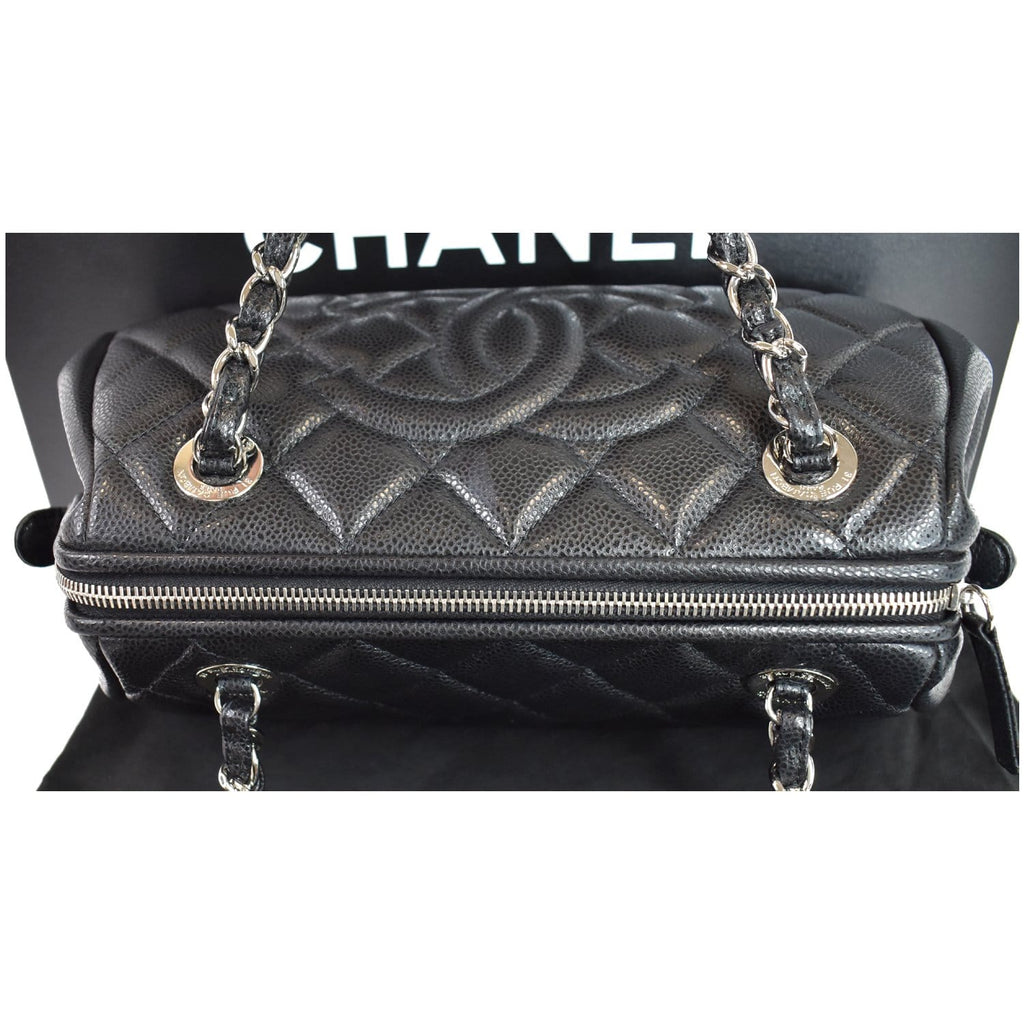 CHANEL Timeless CC Quilted Caviar Leather Small Chain Bowler Bag Black - 15% OFF